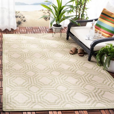 Courtyard CY6112 Power Loomed Indoor and Outdoor Accent Rug - Anthracite/Beige - 2'7"x5' - Safavieh