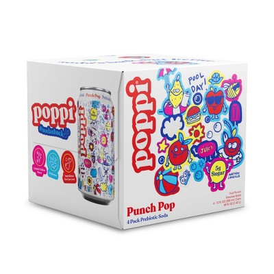 Poppi Punch Pop Prebiotic Beverage Soda - 4pk/12 fl oz Cans