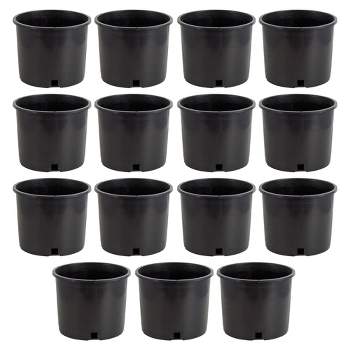 Pro Cal HGPK5PHD Round Circle 5 Gallon Wide Rim Durable Injection Molded Plastic Garden Plant Nursery Pot for Indoor or Outdoor (Set of 15)