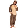 ADR Men's Plush Fleece One Piece Hooded Footed Zipper Pajamas Set, Soft Adult Jumpsuit PJs with Hood - 2 of 4