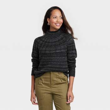 Women's Crewneck Pullover Sweater - Knox Rose™ Green Striped L : Target