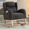 CAVINAS Velvet Glider Rocking Chair,Modern Upholstered Rocking Chairs with High Backrest,Nursery Accent Chair for Bedroom - 2 of 4