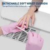 Professional Manicure Table w/ Wrist Rest & Dust Collector - 2 Drawers, Storage Cabinet, Vertical Pull-Out Locker + 4 Shelves Salon Nail Station - 4 of 4