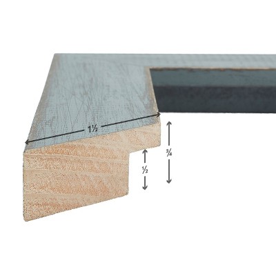 Jasper 16x24 Blue Grey Rustic Wood Wall Frame
