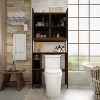 Famapy Industrial Bathroom Storage Rack with Metal Mesh Doors and Over-The-Toilet Design - 3 of 4
