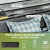 NicBex Full/King Platform Bed Frame with Upholstered Storage Headboard,Metal Platform Bed with LED Light,Charging Station,Noise-Free,Easy Assembly - 4 of 4