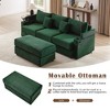 95.3" Convertible Sectional Sofas Couch with Storage Space, A Movable Ottoman, Two USB Ports, Two Cup Holders and A Phone Holder - 4 of 4