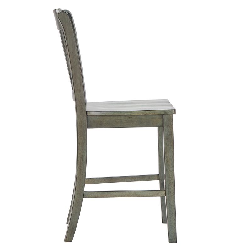 Set of 2 24" South Hill Slat Back Wood Counter Height Chair - Inspire Q, 3 of 6