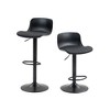 Okak Set of 2 Swivel Adjustable Height Bar Stools with Sturdy Large Base,Armless Leather Counter Chairs for Dining Rooms - 4 of 4