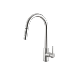 Elegant Lighting Luca Single Handle Pull Down Sprayer Kitchen Faucet with touch sensor in Brushed Nickel - 1 of 4