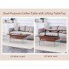 CAVINAS Multifunctional Folding Table, Coffee Table with Lifting Top, Modern Coffee Table for Living Room, Office - 3 of 4