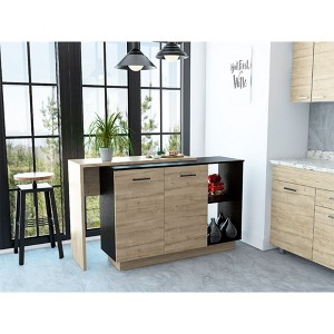 NicBex Kitchen Island Cart Morden Kitchen Carts with Storage, 2 Spacious Cabinet Doors, 2 Open Shelves for Kitchen - 1 of 4