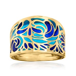 Ross-Simons Italian Blue Enamel Ring in 14kt Yellow Gold - 1 of 4