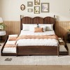 Queen Size Platform Bed With with 2 Big Drawers and Twin XL Size Trundle-ModernLuxe - 3 of 4