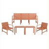 5-Piece Modern Patio Sofa Set with Coffee Table, Indoor Outdoor Sectional Conversation Set for Garden or Balcony–The Pop Home - 3 of 4