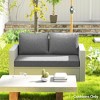 Outsunny 2 Seater Patio Furniture Cushions, 5 in Outdoor Loveseat Cushions with Removable Cover, Replacement Cushions for Outdoor Furniture - 3 of 4