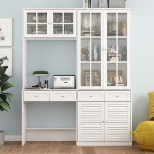 Famapy Desk - Cabinet Combination with Rich Storage and Glass Doors - 1 of 4