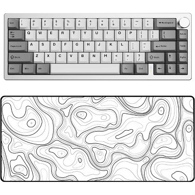 YUNZII AL68 Keyboard (Silver, Cocoa Cream V2)， Gaming Mouse Pad