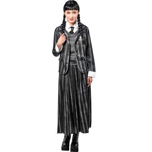 Wednesday Addams Girls Costume Long Sleeve Dress, XL