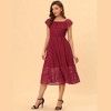 INSPIRE CHIC Women's Off-Shoulder Ruffled Short Sleeve High Waist Party Boho Floral Lace Midi Dress - 2 of 4