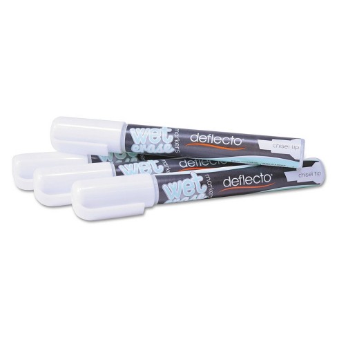 Deflecto 4pk Wet Erase Markers Chisel Tip White Target