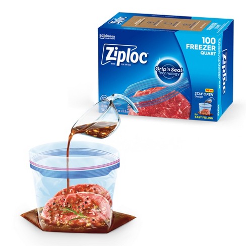 Ziploc Slider Bags, Freezer, Quart - 15 bags