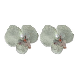 Unique Bargains Women's Phalaenopsis Faux Pearl Duckbill Clip 2 Pcs - 1 of 4