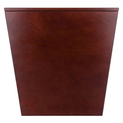 Transitional Walnut Wood Storage Cube End Table 18.5"