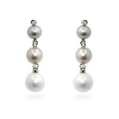 ShineHigh Multicolor Pearl Dangling Earrings with 18k Gold Bonded Finish – Elegant Triple Drop Design for Weddings & Formal Occasions