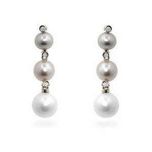 ShineHigh Multicolor Pearl Dangling Earrings with 18k Gold Bonded Finish – Elegant Triple Drop Design for Weddings & Formal Occasions - 1 of 1