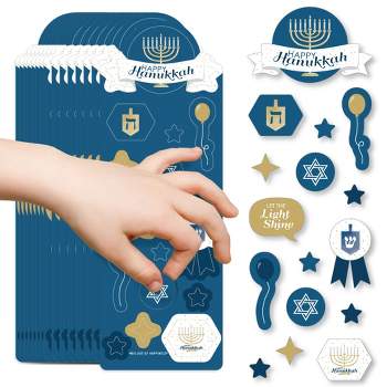 Big Dot of Happiness Happy Hanukkah - Chanukah Holiday Party Favor Kids Stickers - 16 Sheets - 256 Stickers