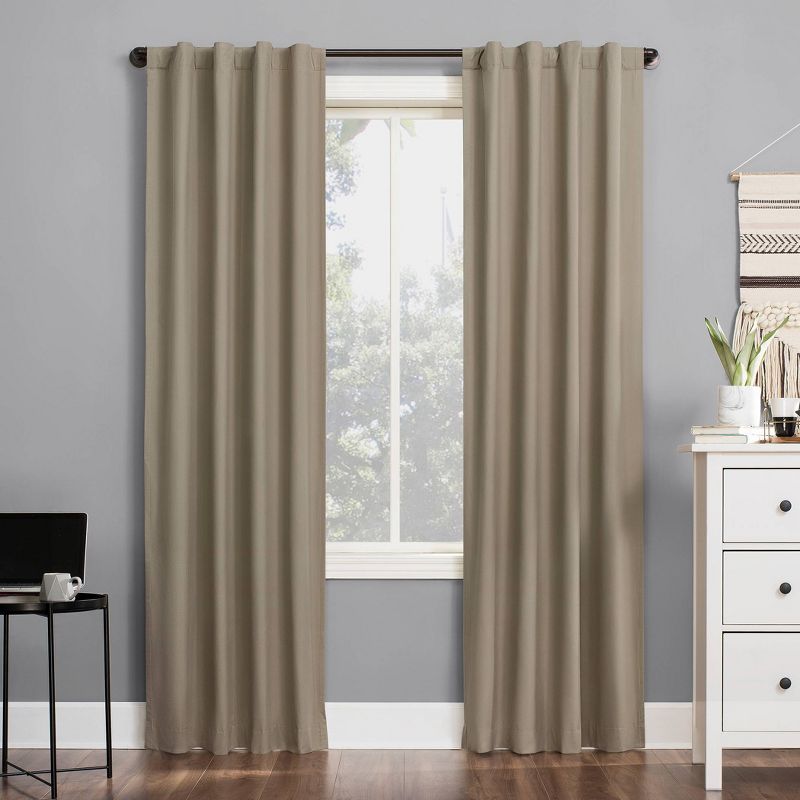 Cyrus Thermal Total Blackout Back Tab Curtain Panel - Sun Zero, 1 of 12