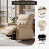 Manual Recliner Chair, 360° Swivel PU Leather Lounge Chair with Side Pocket for Living Room & Home Theater - 4 of 4