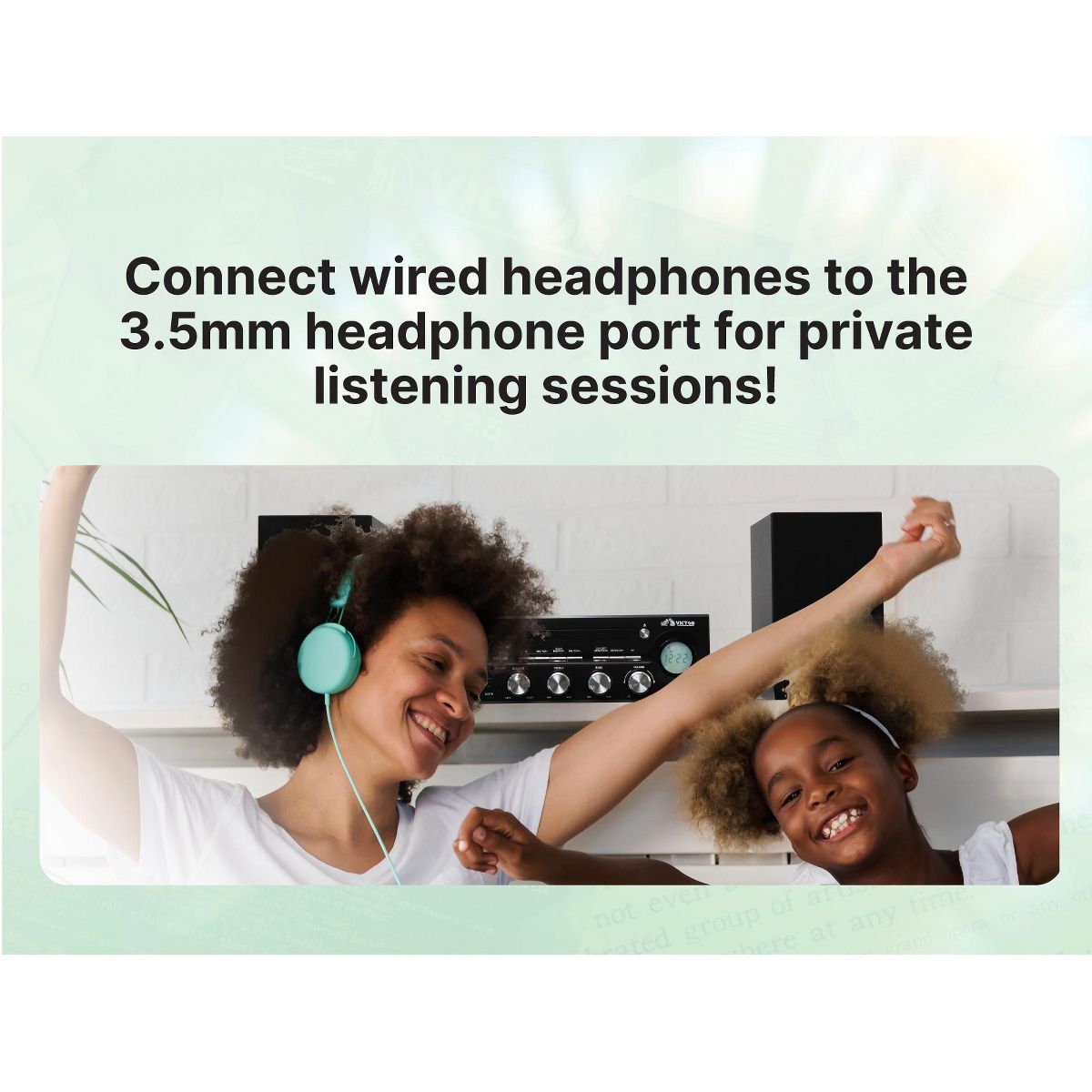 VICTOR Milwaukee 50 Watt Desktop Bluetooth Stereo System with CD/MP3 Player, FM Radio, Functioning VU Meters, and Detached Stereo Speakers, Black - thumbnail 5