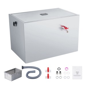 VEVOR Commercial Grease Trap, 40 LBS Grease Interceptor, Side Inlet Interceptor, Stainless Steel Grease Trap, 10 GPM Waste Water Oil-water Separator - 1 of 4