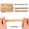 Elastic Sequin Trim, 0.8 Inch 2 Row Flat Metallic Paillette Sequin Ribbon, Glitter Sequin Strip DIY Craft Decor, 25 Yards - 2 of 4