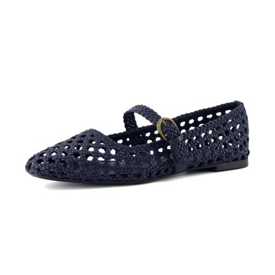 CUSHIONAIRE Women's Weston Woven Mary Jane Flat +Memory Foam, Wide Widths Available