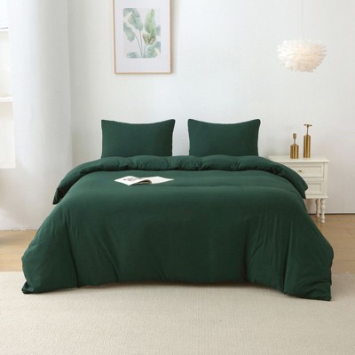 Karl Home Duvet Cover Set Solid Terracotta Color Bedding Set 3 Pieces Queen Size
