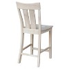 24" Ava Counter Height Barstool Unfinished - International Concepts: Solid Wood, Square Seat - 4 of 4