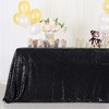 Wikineon Black Sequin Tablecloth Halloween Table Overlays Shimmer Table Cloth 90x90-inch Square Halloween Decoration Elegant Wedding Tablecloth - 4 of 4