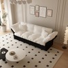 Lycvki 74.8" Queen Pull Out Sofa Bed, 3-in-1 Convertible Sleeper Tufted Sofa with 2 Soft Pillows - 2 of 4