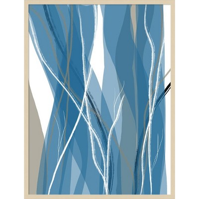Sea Meadow III Blue and White Abstract Framed Wall Art