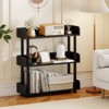 Costway 1/2 PCS 3-Tier Bookshelf with Anti-Tipping Kit, Industrial Storage Unit for Living Room Rustic Brown & Black - 2 of 4