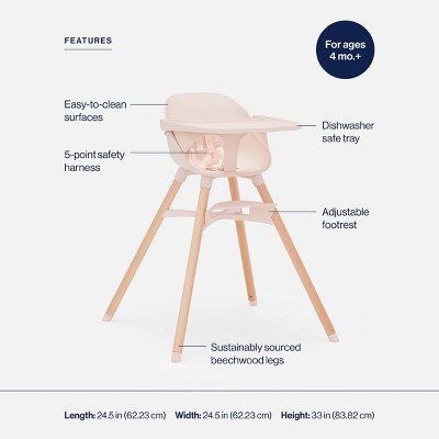 Lalo High Chair - Grapefruit