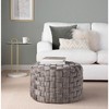 Sapphtopaz Modern Braided Ottoman with Velvet Upholstered Versatile Pouf Small Foot Stool Foam Shoe Bench for Living Room, Entryway - 3 of 4