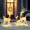 ACEPANO 52.80 in. H Set of 3 Christmas Deer Family Set Decorations For Indoor, Outdoor, Patio & Lawn-Silver - 2 of 4