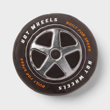 Hot Wheels Retro Soft Tire with Car Storage Kids' Decorative Throw Pillow - Hot Wheels by Pillowfort™