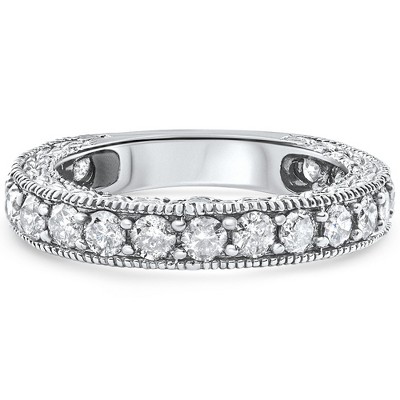 Pompeii3 1 3/8ct Antique Real Diamond Wedding Anniversary Ring