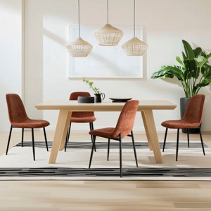 Set of 4 Upholstered Dining Chairs with Metal Legs, Modern Fabric Accent Kitchen Chairs for Dining Room or Small Spaces-Maison Boucle - 1 of 4