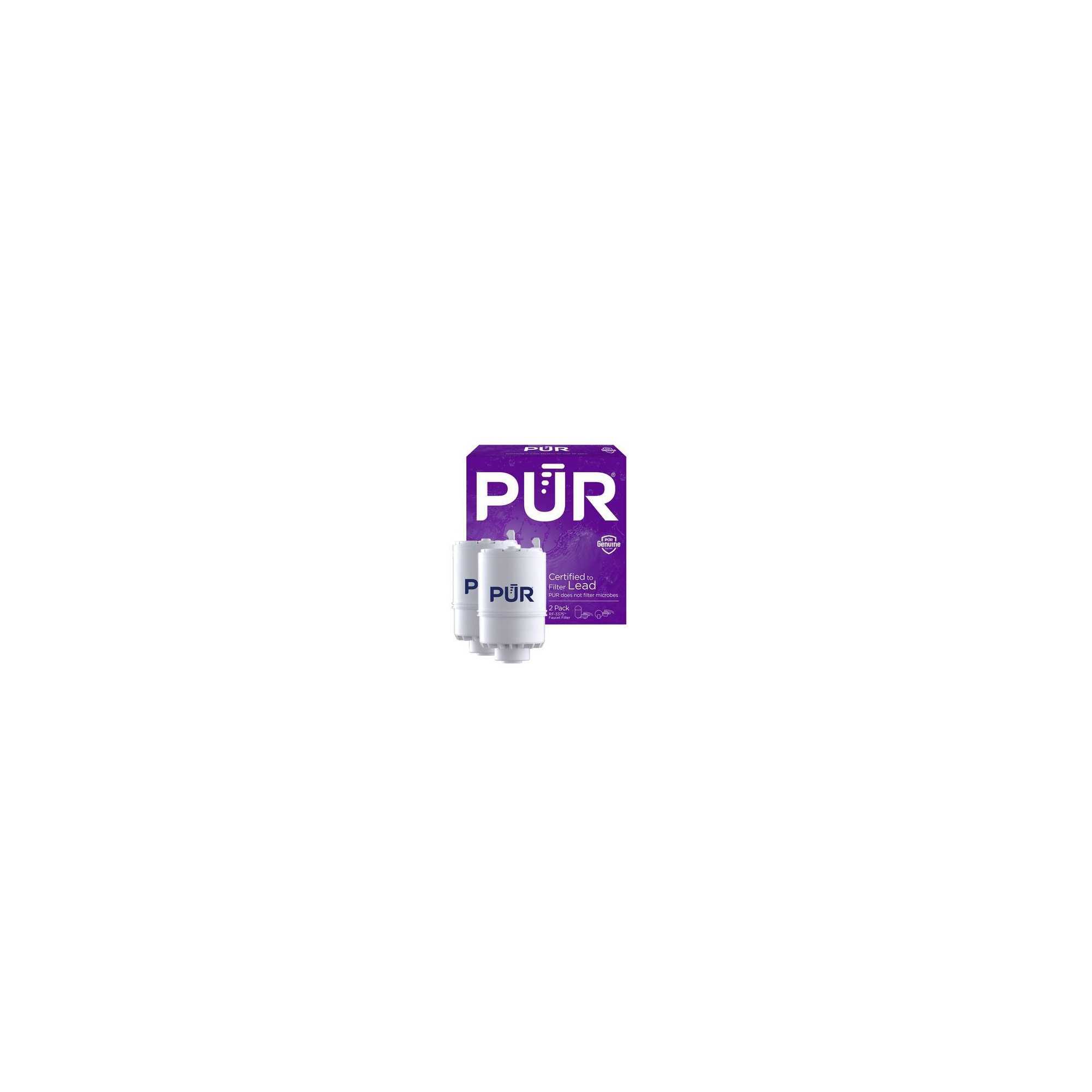 PUR Filtration Faucet Mount Water Filter Replacement - 2pk: Reduces Odors, Filters Pesticides, Mercury, Lead, White, 30-Day Warranty